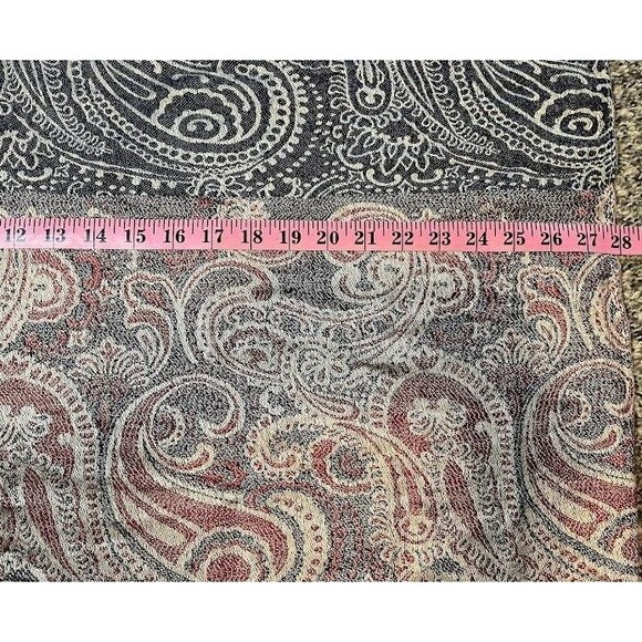 NWT Walina Bohochic Silk/Viscose Blend Taupe/Grey/Red 70"x28" Fringe Shawl/Scarf - Picture 6 of 8